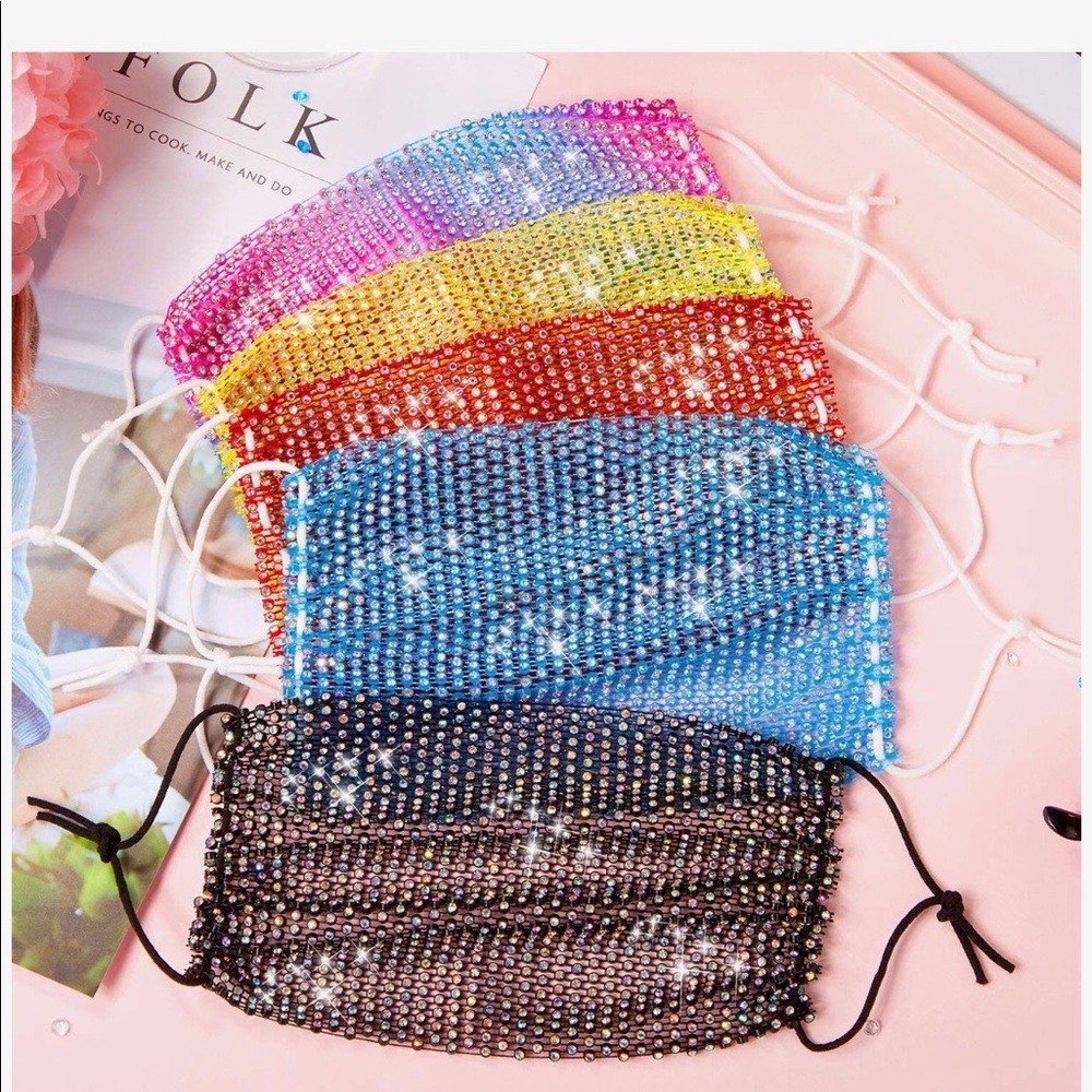 2/$15 Rhinestone Face Mask - Picture 3 of 7